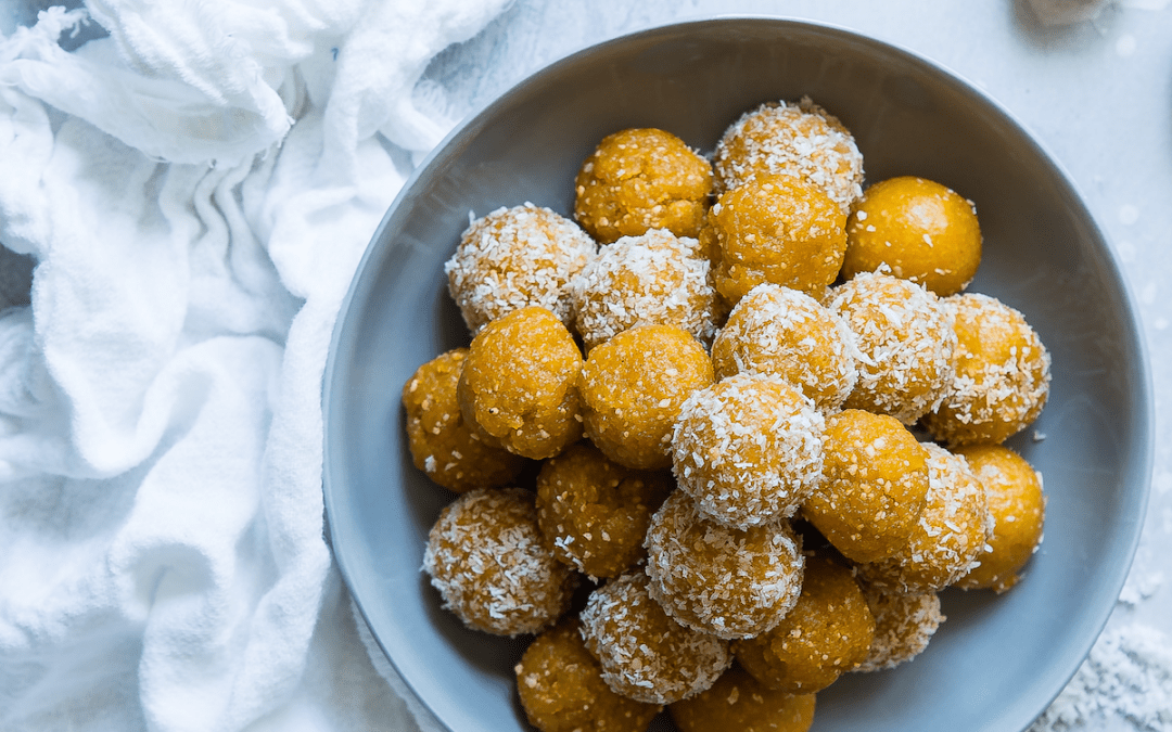 Warming ginger and turmeric bliss balls